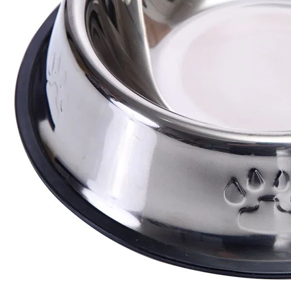 Wholesale Pet Supplies Non-Slip Anti-Fall Cat and Dog Feeding Bowl Stainless Steel Pet Bowl Round Dog and Cat Pet Bowl - Image 4