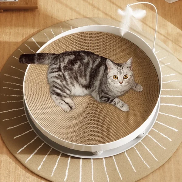 Durable Sustainable Cat Scratching Bed Scratch-Resistant Corrugated Paper Material Integrated Cat Nest and Teasing Toy Cat Tree - Image 2