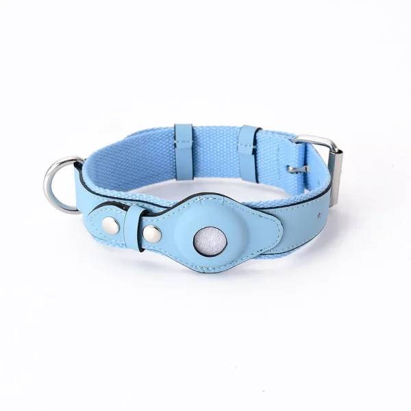 Wholesale custom high quality genuine leather Airtag dog/cat collar with Airtag case pet accessories - Image 2