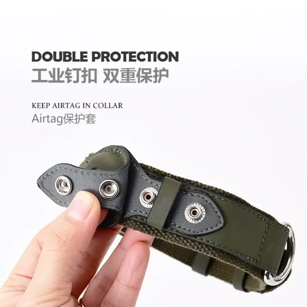 Wholesale custom high quality genuine leather Airtag dog/cat collar with Airtag case pet accessories - Image 6