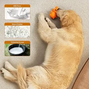 CHERLAM Dog Toy for Aggressive Chewing, Teething Puppy Chew Toy Natural Rubber Sound Attention-Attracting/Anxiety-Reducing & Bor