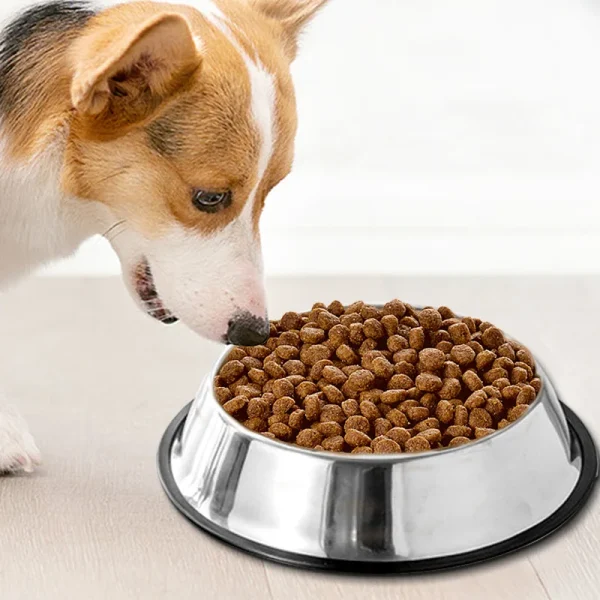 Wholesale Pet Supplies Non-Slip Anti-Fall Cat and Dog Feeding Bowl Stainless Steel Pet Bowl Round Dog and Cat Pet Bowl - Image 3