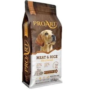 ProArt  Meat & Rice Adult Dog Food 15Kg Premium for Promoting Good Digestion and Maintaining a Healthy Weight