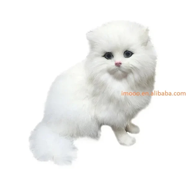 Factory Price 18cm Simulation Cat Dolls Table Decor Gift Realistic White Persian Cats Stuffed Toys Girls Easter Xmas Gift - Image 6