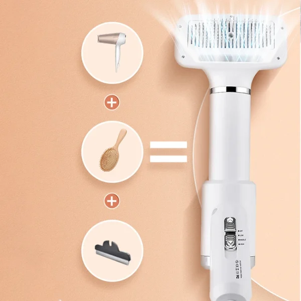 New Ergonomic Pet Comb Pet Supplies 2-in-1 Pet Hair Dryer Dog and Cat Hair Removal with Hot Air - Image 5