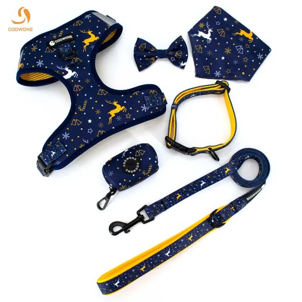 Harness Dog Leash and Collar Christmas Low MOQ Dog Harness Set Match Print Blanket Pet Supplies and Dog Accessories - Image 3
