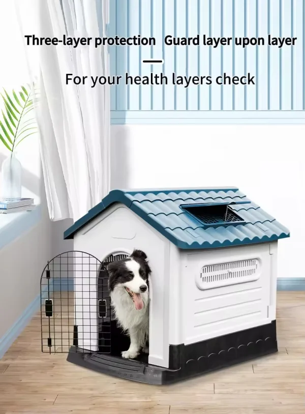 Pet House Dog Villa Rainproof Plastic Foldable Indoor Outdoor Portable Pet Dog Bed - Image 5