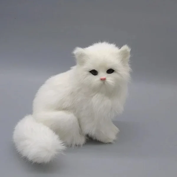 Factory Price 18cm Simulation Cat Dolls Table Decor Gift Realistic White Persian Cats Stuffed Toys Girls Easter Xmas Gift - Image 2