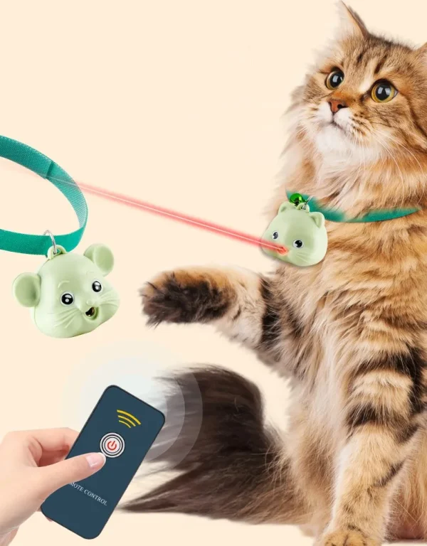 Adjustable Cat Collar Toy with LED Lights Charge Remote Control Hang Neck Infrared Laser Cat Self Play Collar Electric Cat Toy - Image 2