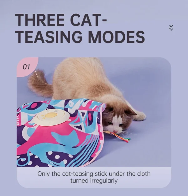 Cat Feather Wand Toy Hunt Cover Rotating Moving Ball Interactive Motion Activate Chirping Hide and Seek Cat Toy - Image 3