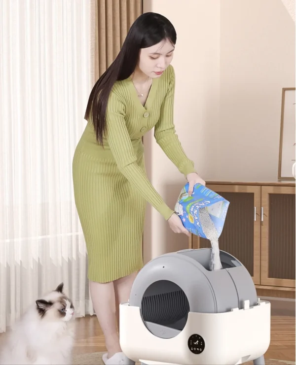 Super large new smart self-cleaning cat litter box splash proof design high quality easy to clean box cat litter accessories - Image 4