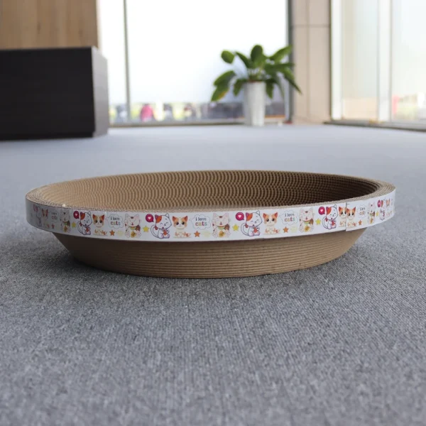 Vietnam Corrugated Cardboard Cat Scratcher Leisure Bed Oval Scratching Mat Cat Nest Scratching Bowl - Image 5