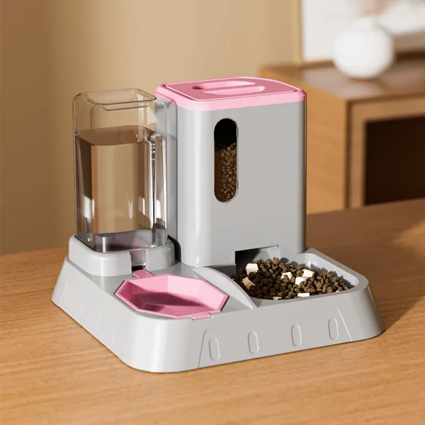 New Design Automatic Cat Food Water Dispenser Set Gravity Pet Self Feeder for Indoor Small Medium Cats Dogs