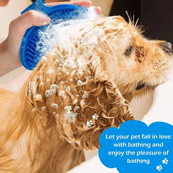 Wholesale Pet Supplies Multi-functional Silicone Crossover Bath Brush Cat Cleaning Tools Pet Massage Brush Dog Bath Brush - Image 3