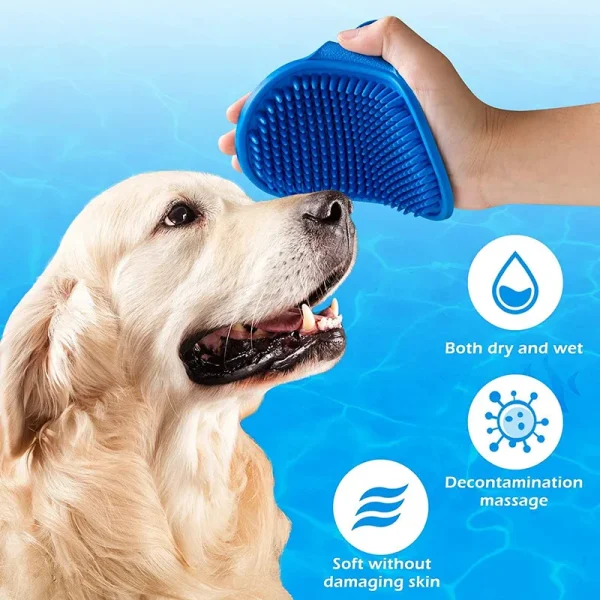 Wholesale Pet Supplies Multi-functional Silicone Crossover Bath Brush Cat Cleaning Tools Pet Massage Brush Dog Bath Brush - Image 2