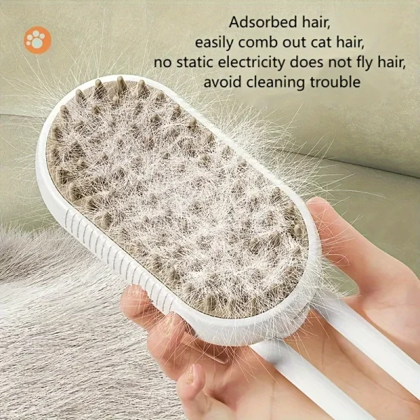 New Steamy Dog Brush 3 in 1 Dog Steamy Brush Dog Spray Massaging Comb Pet Grooming Comb Hair Removal Brush Pet Supplies - Image 2