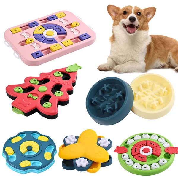 IQ Boosting Interactive Slow Feed Bowl Pet Training Game Puzzle Feeder Dog Intelligence Toy