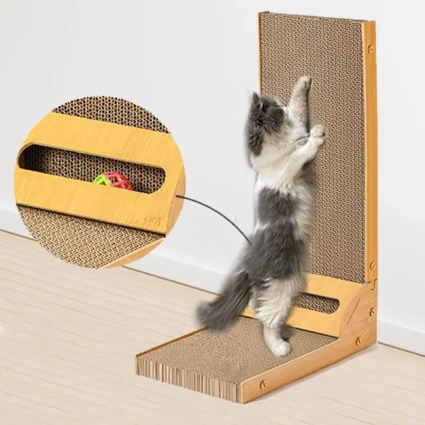 Durable Board Pads Lounge Bed Corrugated Paper Cat Scratcher L Shape Cat Scratching Board Home Cat Toys - Image 6