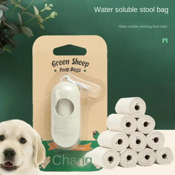 Pet PVA Water-soluble Biodegradable Fully Degradable Dog Poop Bag Pick-up Garbage Bag Pet Supplies Sustainable 10 Bags/roll - Image 2