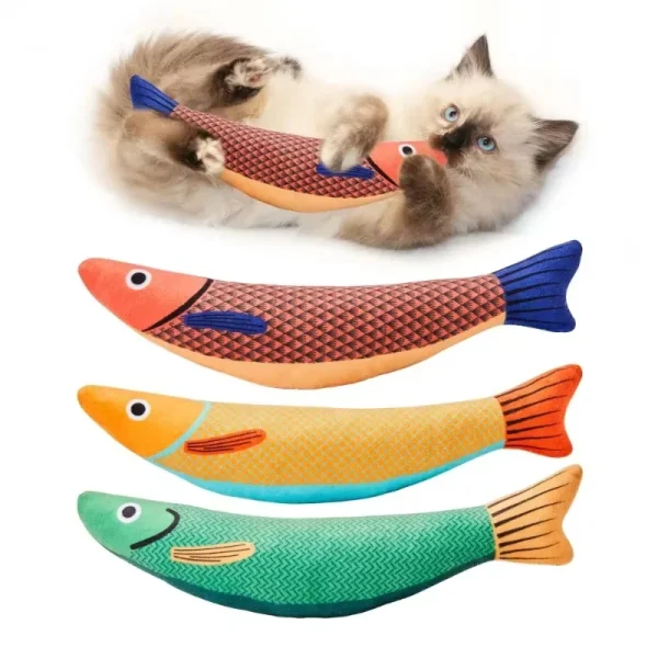 Pet Supplies Toys for Pets Fish Soft Durable Interactive Cat Kicker Toys Fish Shape Catnip Chewing Interactive Movement Toy