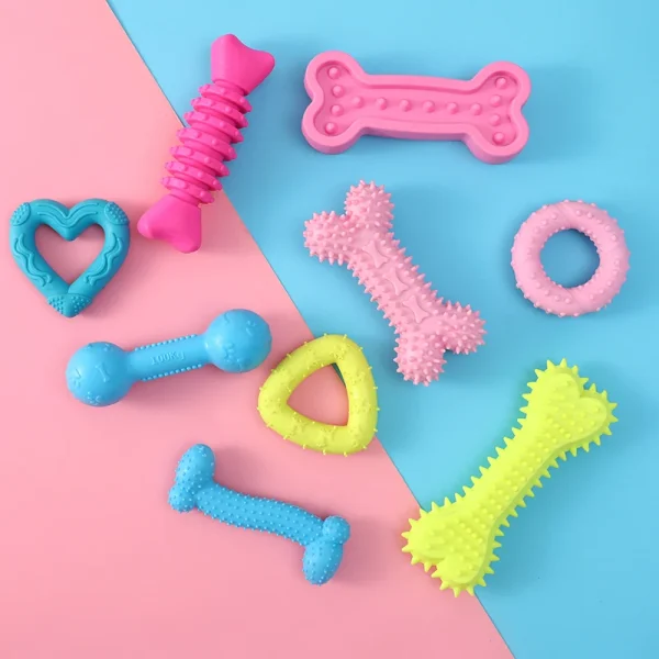 Hot Selling Custom Colors Eco Friendly Cute Durable Pet Puppy Dog Chew Toy With TPR Neutral Small Nipple Bone Toys - Image 3