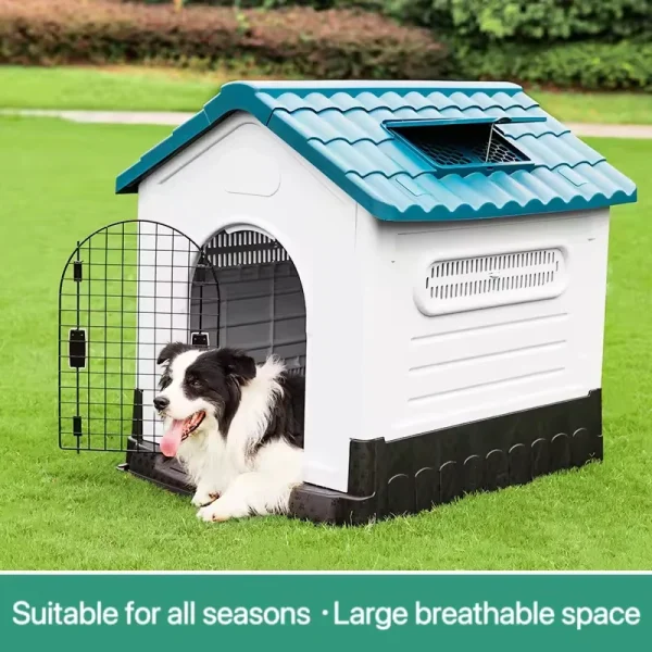 Pet House Dog Villa Rainproof Plastic Foldable Indoor Outdoor Portable Pet Dog Bed - Image 2