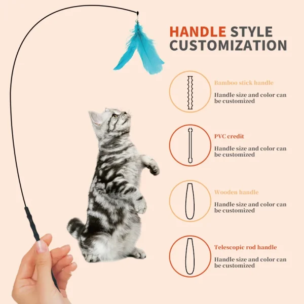 Interactive Electronic Automatic Cat Toy Replaceable Simulation Bird & Feather Stick Plush Rotating Cat Toy for Pets - Image 4