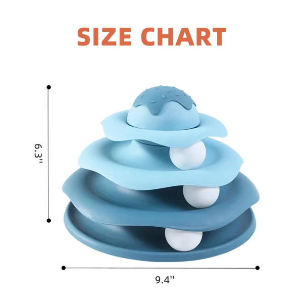 Indoor Ice-Cream Shaped Interactive Cat Toys Roller Tower Interactive 4-tier Track Toy with Spinning Balls,Rotating Slide - Image 3