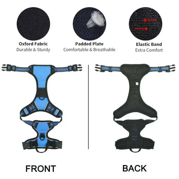 Custom Designer Dog Accessories Adjustable OEM Breathable Dog Training Harness and Leash Set - Image 2