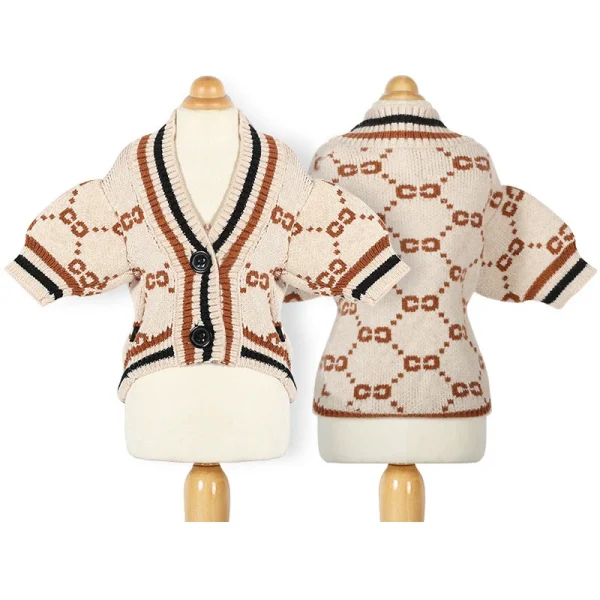 High Quality Fashion Wholesale New Pet Supplies Clothing Spring Fall Fashion Design Knitted Sweater Cardigan Dog Clothes - Image 2
