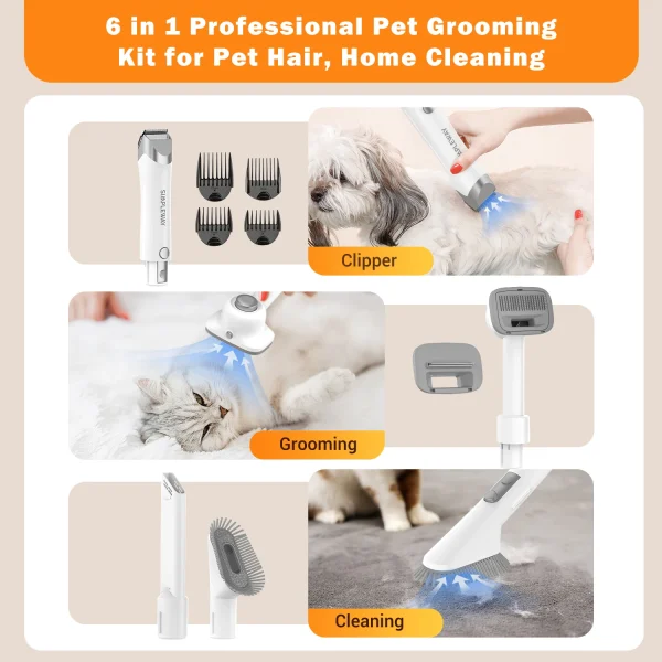 Pet Supplies Cleaning Grooming Product Set Vacuum Suction Pet Hair Professional Grooming Scissors Tool - Image 3