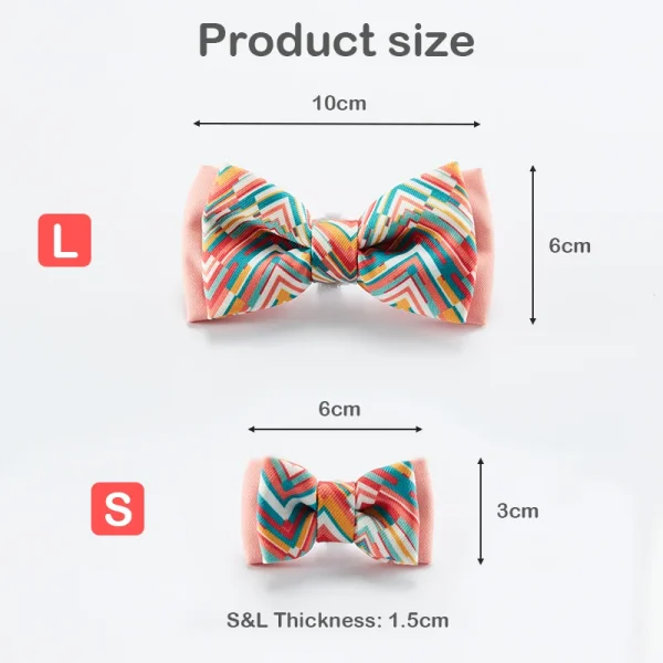 Removable Multi-Color Printed Pet Cat and Dog Bow Tie Accessories - Image 4