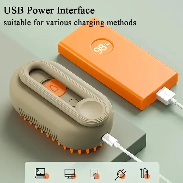 New Steamy Dog Brush 3 in 1 Dog Steamy Brush Dog Spray Massaging Comb Pet Grooming Comb Hair Removal Brush Pet Supplies - Image 3