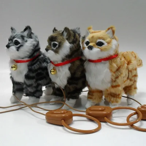 Electric Cat Plush Toy Simulation Wagging Tail Speaking Walking Easter Bunny Stuffed Toys Children Interactive Animal Doll Gift - Image 2