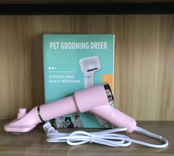 New Ergonomic Pet Comb Pet Supplies 2-in-1 Pet Hair Dryer Dog and Cat Hair Removal with Hot Air - Image 3