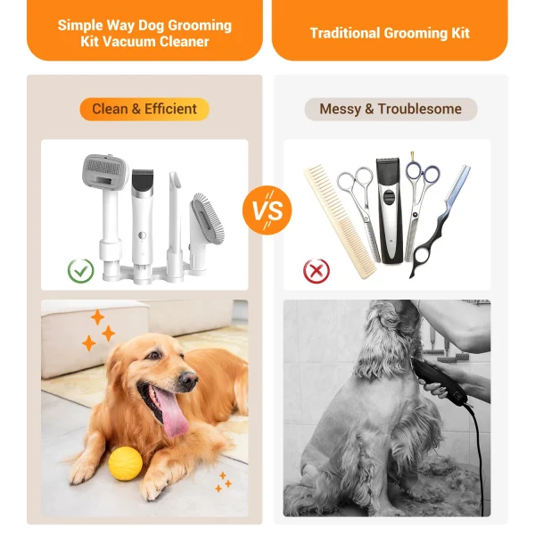 Pet Supplies Cleaning Grooming Product Set Vacuum Suction Pet Hair Professional Grooming Scissors Tool - Image 6