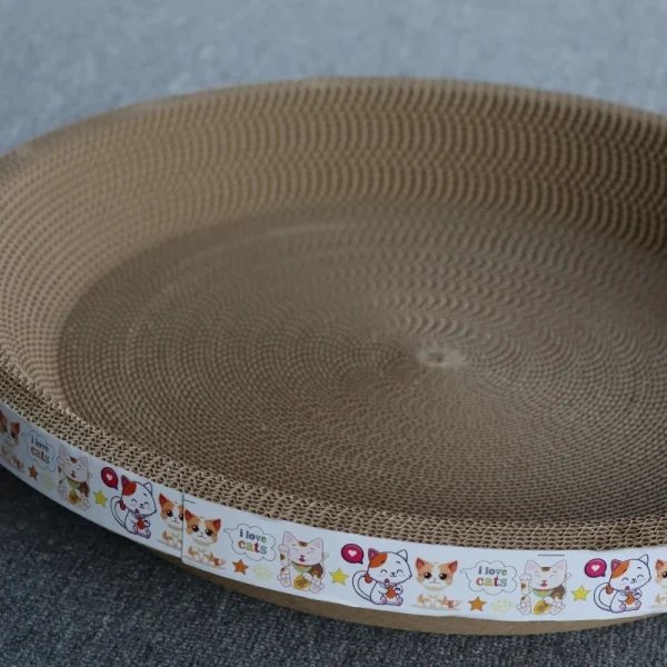 Vietnam Corrugated Cardboard Cat Scratcher Leisure Bed Oval Scratching Mat Cat Nest Scratching Bowl - Image 3