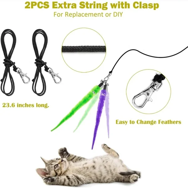 Top Sale Pet Supplies Retractable Wand Feather Toys Refills Interactive Cat Toys for Indoor Cats - Image 6