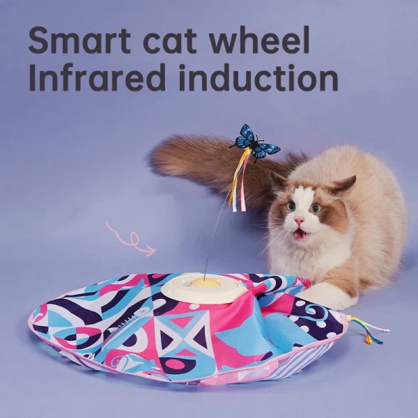 Cat Feather Wand Toy Hunt Cover Rotating Moving Ball Interactive Motion Activate Chirping Hide and Seek Cat Toy - Image 5
