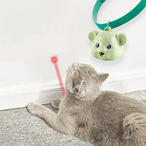 Adjustable Cat Collar Toy with LED Lights Charge Remote Control Hang Neck Infrared Laser Cat Self Play Collar Electric Cat Toy - Image 3